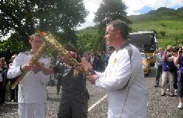 Billy McPate, right was an Olympic torch bearer as was Scott Lamond.